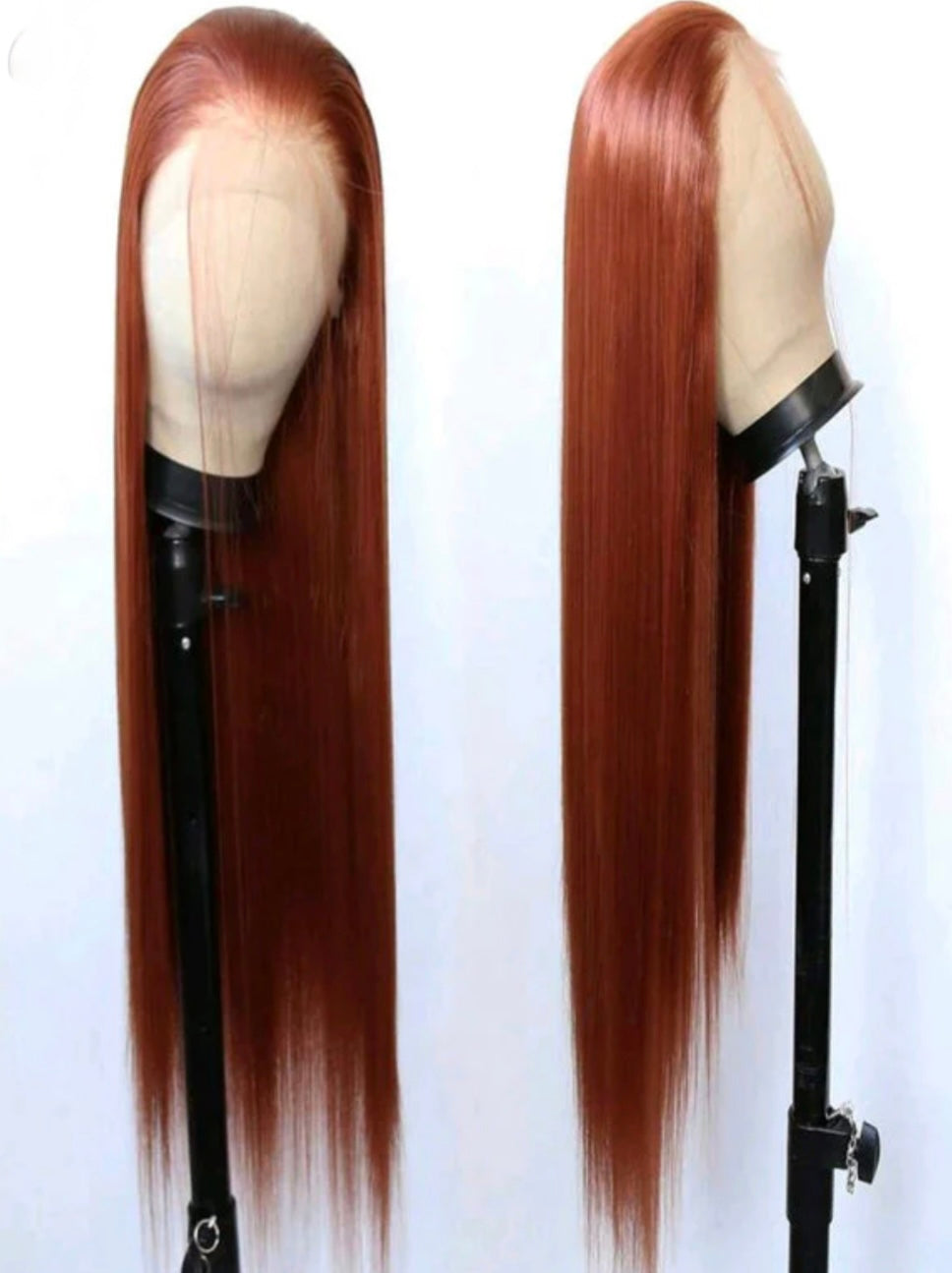 Dark Orange Long Lace Front Wig